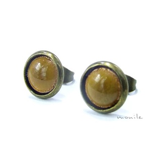 Mustársárga tűzzománc bedugós fülbevaló (kicsi), Ékszer, Fülbevaló, Pötty fülbevaló, Ékszerkészítés, Tűzzománc, MESKA