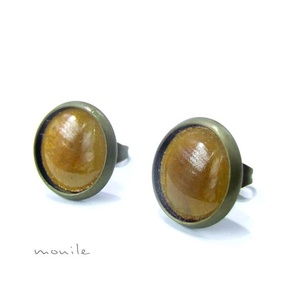 Mustársárga tűzzománc bedugós fülbevaló, Ékszer, Fülbevaló, Pötty fülbevaló, Ékszerkészítés, Tűzzománc, MESKA