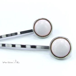 Hófehér tűzzománc hajcsat - ezüst, Ruha & Divat, Hajdísz & Hajcsat, Hajcsat & Hajtű, Ékszerkészítés, Tűzzománc, MESKA