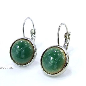 Mentazöld tűzzománc fülbevaló, Ékszer, Fülbevaló, Lógós kerek fülbevaló, Ékszerkészítés, Tűzzománc, MESKA