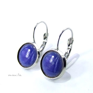 Farmerkék tűzzománc fülbevaló, , Ékszerkészítés, Tűzzománc, MESKA