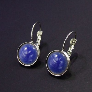 Farmerkék tűzzománc fülbevaló -  - Meska.hu