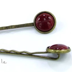 Bordó tűzzománc hajcsat, , Ékszerkészítés, Tűzzománc, MESKA