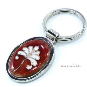 Tűzzománc kulcstartó (bordó-fehér), , Ékszerkészítés, Tűzzománc, MESKA