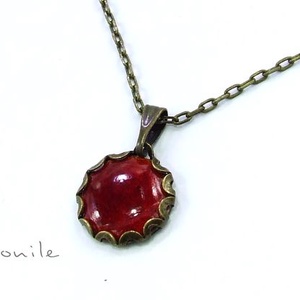 Piros tűzzománc nyaklánc, Ékszer, Nyaklánc, Medálos nyaklánc, Ékszerkészítés, Tűzzománc, MESKA