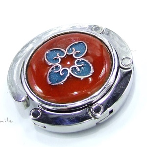 Narancs-türkiz tűzzománc táskatartó, , Ékszerkészítés, Tűzzománc, MESKA