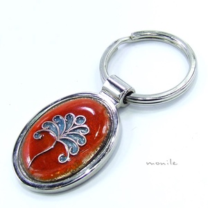 Életfás tűzzománc kulcstartó (narancs-türkiz), , Ékszerkészítés, Tűzzománc, MESKA