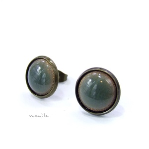 Pisztáciazöld tűzzománc bedugós fülbevaló, Ékszer, Fülbevaló, Pötty fülbevaló, Ékszerkészítés, Tűzzománc, MESKA