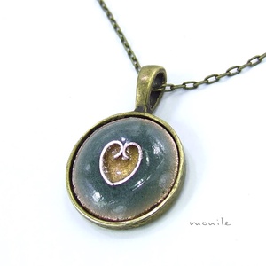 Szíves pisztáciazöld tűzzománc nyaklánc, Ékszer, Nyaklánc, Medálos nyaklánc, Ékszerkészítés, Tűzzománc, MESKA