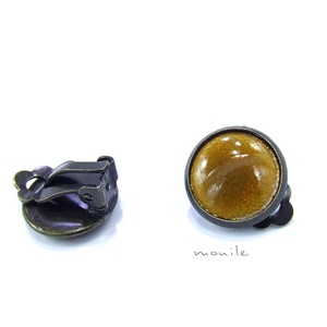 Klipsz tűzzománc fülbevaló - mustársárga, Ékszer, Fülbevaló, Klipsz, Ékszerkészítés, Tűzzománc, MESKA