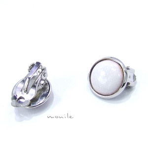 Klipsz tűzzománc fülbevaló - fehér, Ékszer, Fülbevaló, Klipsz, Ékszerkészítés, Tűzzománc, MESKA