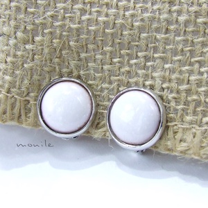 Klipsz tűzzománc fülbevaló - fehér - ékszer - fülbevaló - klipsz - Meska.hu