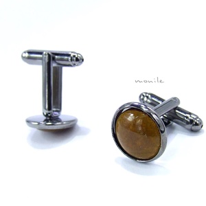 Mandzsettagomb - mustársárga tűzzománc, Ékszer, Mandzsettagomb, Ékszerkészítés, Tűzzománc, MESKA