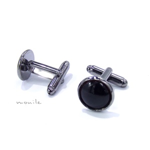 Mandzsettagomb - fekete tűzzománc - ékszer - mandzsettagomb - Meska.hu