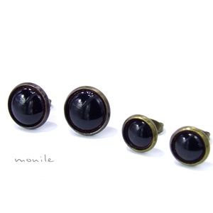 Fekete tűzzománc bedugós fülbevaló - ékszer - fülbevaló - pötty fülbevaló - Meska.hu