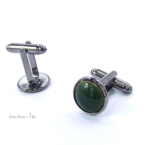 Mandzsettagomb - haragoszöld tűzzománc -  - Meska.hu