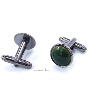 Mandzsettagomb - haragoszöld tűzzománc, , Ékszerkészítés, Tűzzománc, MESKA