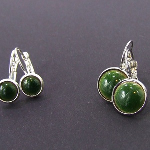 Haragoszöld tűzzománc fülbevaló -  - Meska.hu