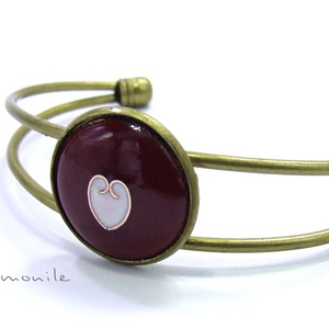 Bordó-fehér tűzzománc karperec, , Ékszerkészítés, Tűzzománc, MESKA