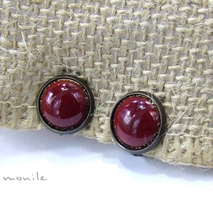 Klipsz tűzzománc fülbevaló - bordó -  - Meska.hu