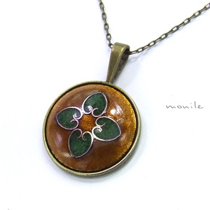 Mustársárga-zöld tűzzománc nyaklánc, Ékszer, Nyaklánc, Medálos nyaklánc, Ékszerkészítés, Tűzzománc, MESKA