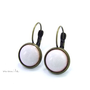 Hófehér tűzzománc fülbevaló, , Ékszerkészítés, Tűzzománc, MESKA