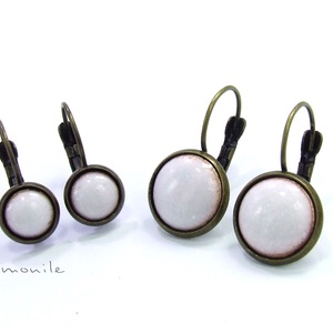 Hófehér tűzzománc fülbevaló -  - Meska.hu