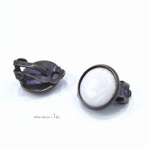 Klipsz tűzzománc fülbevaló - fehér, , Ékszerkészítés, Tűzzománc, MESKA