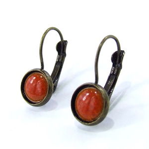 Narancs tűzzománc fülbevaló -  - Meska.hu