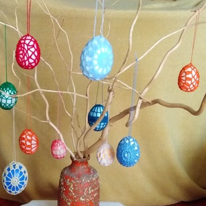 Horgolt tojások - otthon & életmód - dekoráció - asztal és polc dekoráció - asztaldísz - Meska.hu