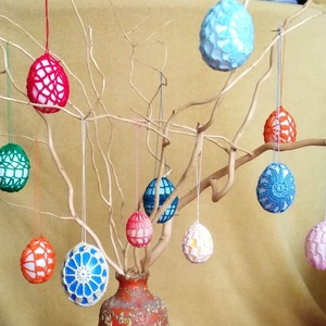 Horgolt tojások - otthon & életmód - dekoráció - asztal és polc dekoráció - asztaldísz - Meska.hu