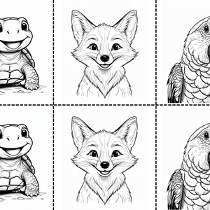 Színező- és játékcsomag - Állatok - Selfiek - művészet - grafika & illusztráció - digitális - Meska.hu