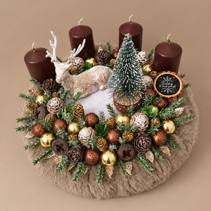 Adventi koszorú  - karácsony - karácsonyi lakásdekoráció - karácsonyi gyertyás asztaldísz - Meska.hu