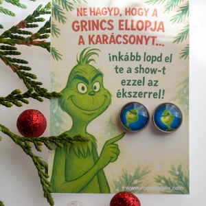 Grincs fülbevaló ajándékkártyával - ékszer - fülbevaló - pötty fülbevaló - Meska.hu