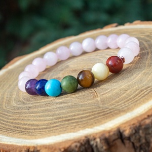 7 csakra karkötő rózsakvarccal - Meska.hu