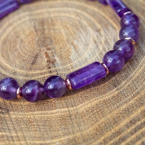 Lila harmónia ametiszt karkötő - Meska.hu