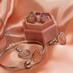 Róza szivecskés szett, Ékszer, Ékszerszett, Mindenmás, MESKA