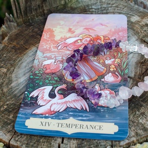 Júliusi tarot karkötő - A mértékletesség - ékszer - karkötő - ásványkarkötő - Meska.hu