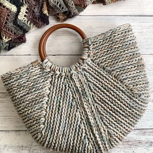 'Federica' horgolt kosártáska - nagy méret - táska & tok - kézitáska & válltáska - kézitáska - Meska.hu