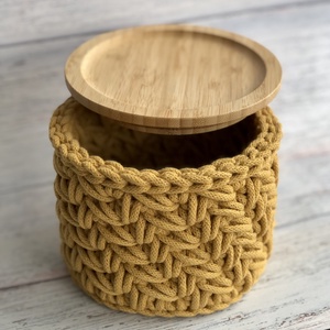 'Naomi' horgolt tároló - otthon & életmód - tárolás & rendszerezés - tárolókosár - Meska.hu