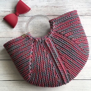 'Federica' horgolt kosártáska - nagy méret, Táska & Tok, Kézitáska & válltáska, Kézitáska, Horgolás, MESKA