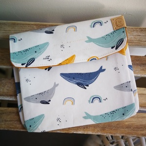 T e x t i l táska/tároló - okkersárga bálna  - táska & tok - bevásárlás & shopper táska - shopper, textiltáska, szatyor - Meska.hu