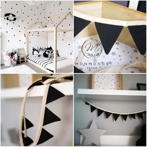 Zászlófüzér, Textil Girland Dekoráció, Babaszoba Dekor, Mini Háromszög Zászló, Otthon & Életmód, Dekoráció, Fali és függő dekoráció, Álomfogó, Varrás, MESKA