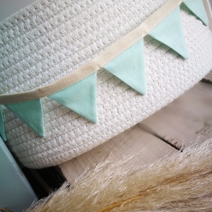 Zászlófüzér, Textil Girland Dekoráció, Babaszoba Dekor, MINI Háromszög Zászló - otthon & életmód - dekoráció - fali és függő dekoráció - álomfogó - Meska.hu