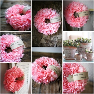 Textilszálas dekoráció, kopogtató, köszönönőajándék - 20 cm  - otthon & életmód - dekoráció - ajtó- és ablak dekoráció - ajtódísz & kopogtató - Meska.hu