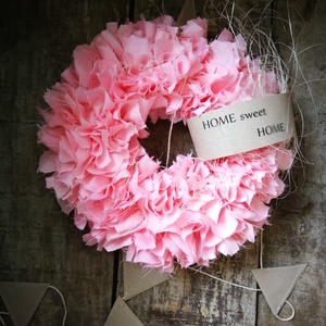 Textilszálas dekoráció, kopogtató, köszönönőajándék - 20 cm , Otthon & Életmód, Dekoráció, Ajtó- és ablak dekoráció, Ajtódísz & Kopogtató, Csomózás, Decoupage, transzfer és szalvétatechnika, MESKA