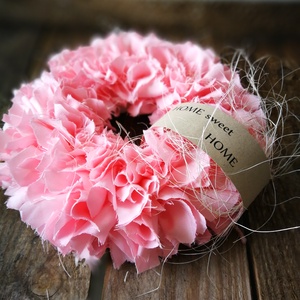 Textilszálas dekoráció, kopogtató, köszönönőajándék - 20 cm  - otthon & életmód - dekoráció - ajtó- és ablak dekoráció - ajtódísz & kopogtató - Meska.hu