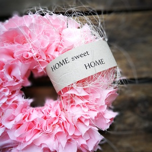 Textilszálas dekoráció, kopogtató, köszönönőajándék - 20 cm  - otthon & életmód - dekoráció - ajtó- és ablak dekoráció - ajtódísz & kopogtató - Meska.hu