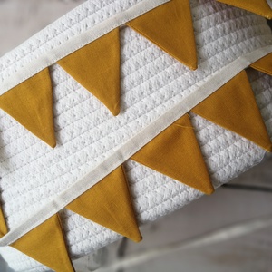 Zászlófüzér, Textil Girland Dekoráció, Babaszoba Dekor, Mini Háromszög Zászló - otthon & életmód - dekoráció - fali és függő dekoráció - girland, zászlófűzér - Meska.hu