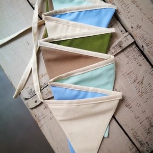 Zászlófüzér, Textil Girland Dekoráció, Babaszoba Dekor - otthon & életmód - babaszoba, gyerekszoba - babaszoba dekoráció - Meska.hu